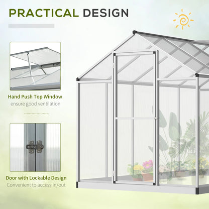6' x 10' x 6.4' Walk-In Greenhouse, Polycarbonate Panels, Silver Walk In Greenhouses at Gallery Canada