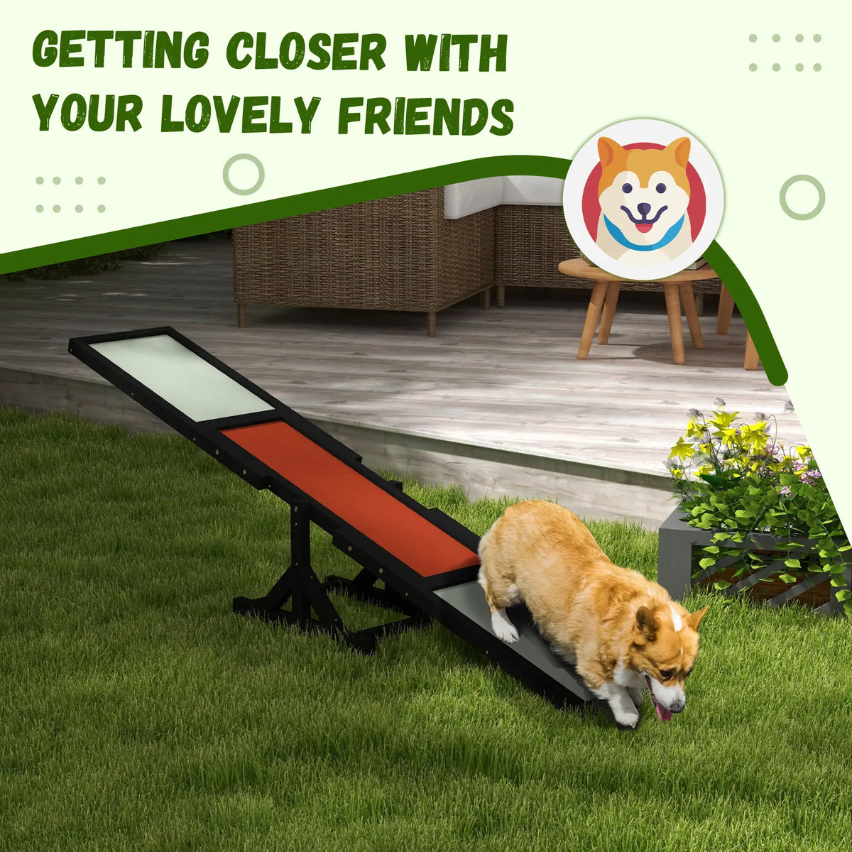 Wood Pet Seesaw, Dog Agility Training Equipment, Weather Resistant, Black Dog Agility Training Equipment at Gallery Canada