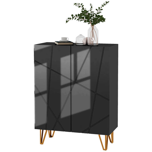 Narrow Shoe Storage Cabinet, Adjustable Shelves, High Gloss, Black Shoe Storage Cabinets & Racks High Gloss Black at Gallery Canada
