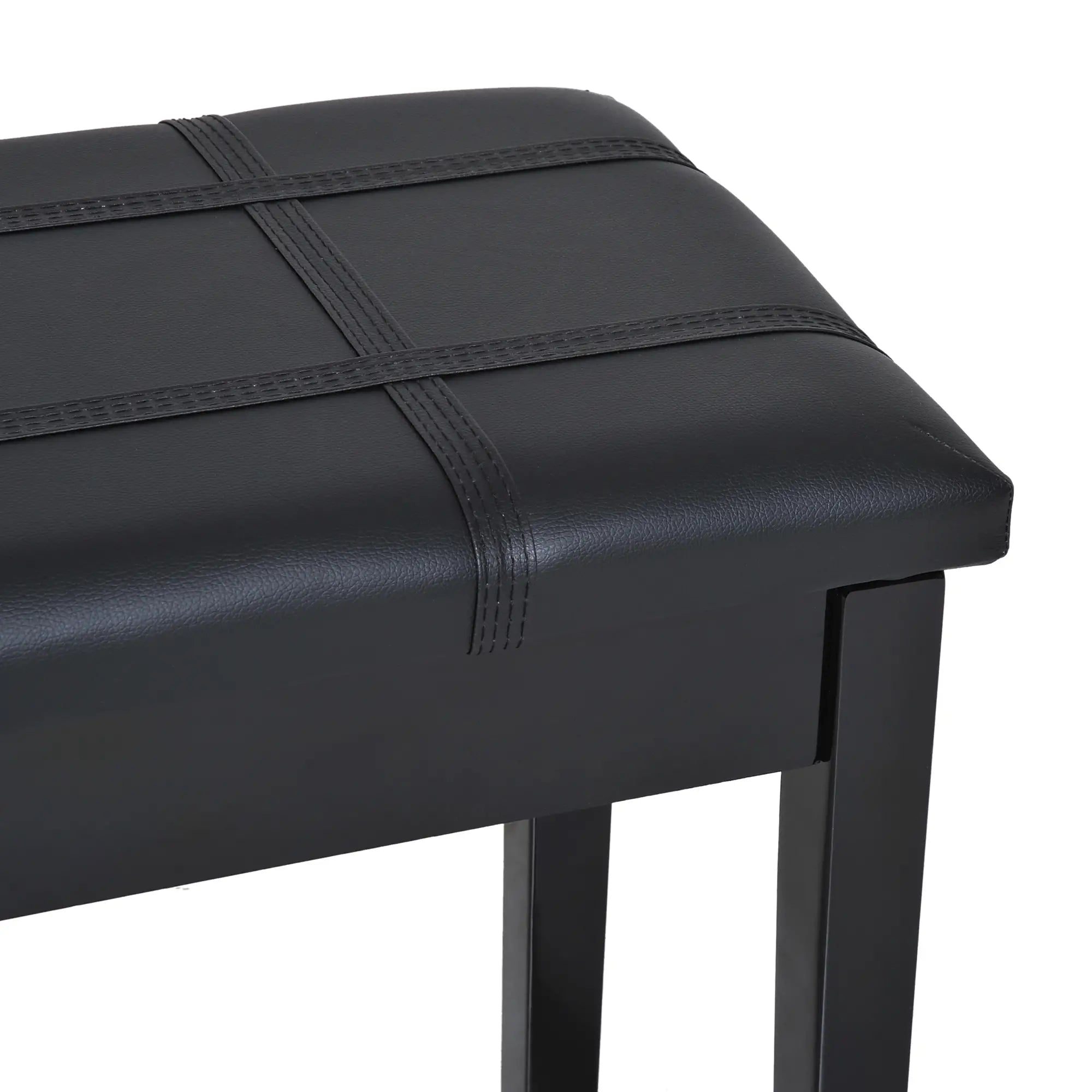 Classic Piano Bench, PU Leather, Rubber Wood Legs, Black Piano Benches at Gallery Canada