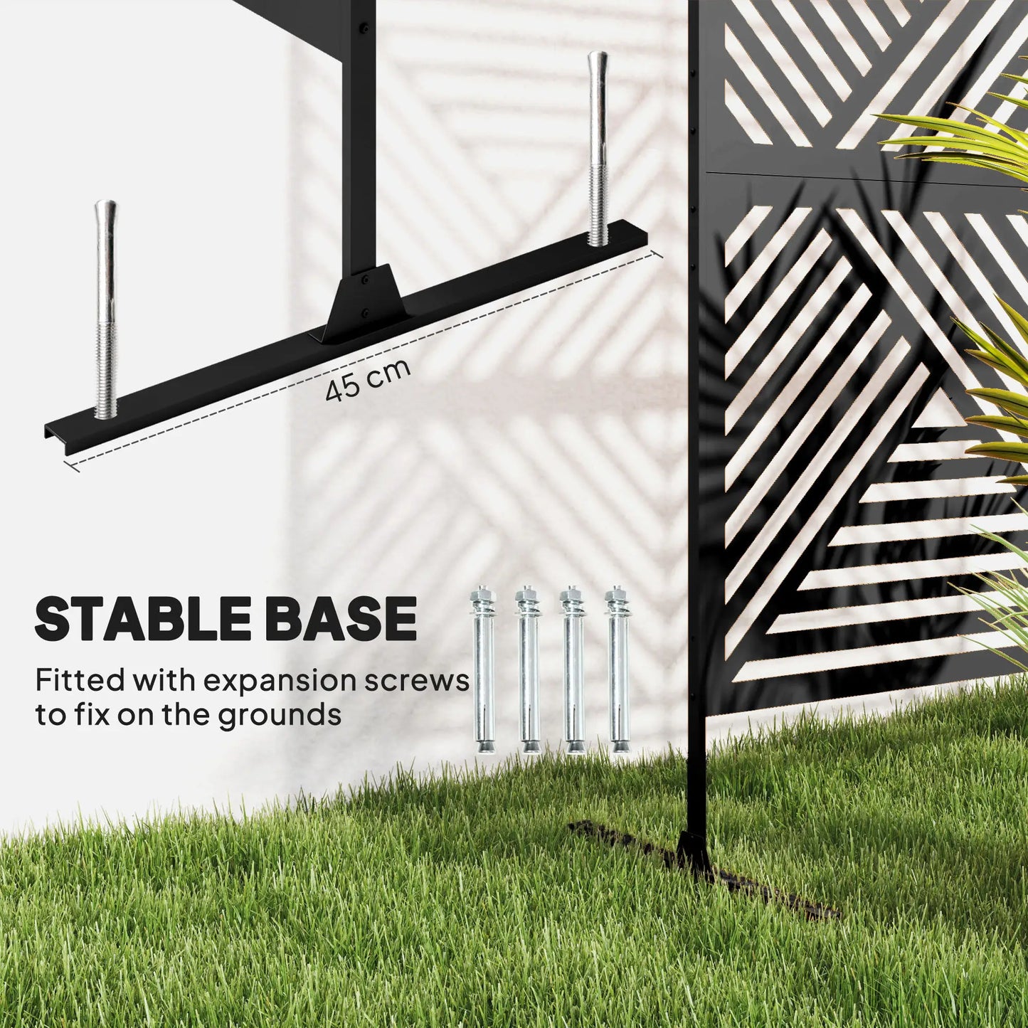 Metal Outdoor Privacy Screen, 78" x 48", Black Side Awnings at Gallery Canada