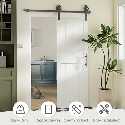 Barn Door with 5FT Sliding Hardware Kit, White Door Hardware at Gallery Canada