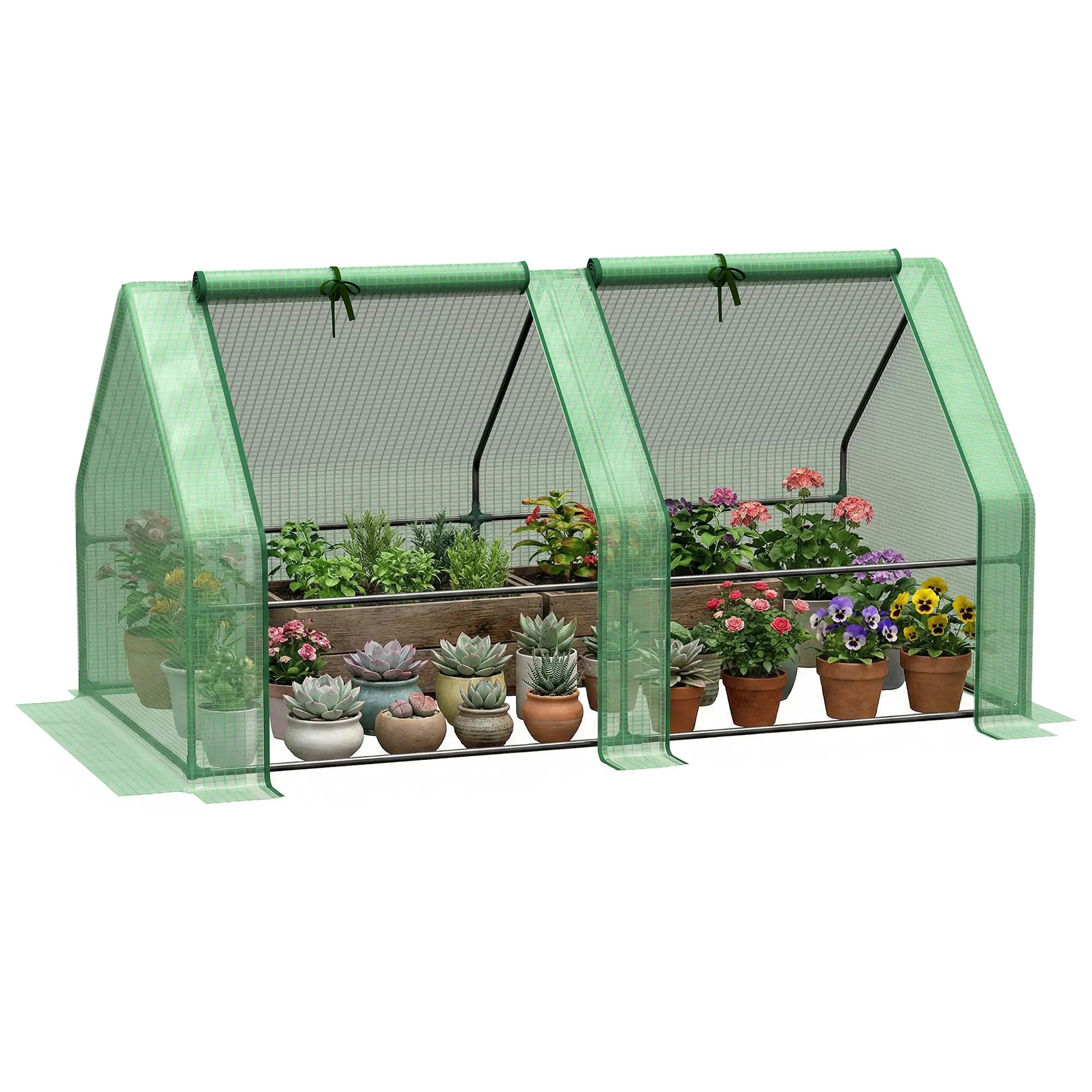6' x 3' x 3' Portable Tunnel Greenhouse, Outdoor Garden, Green Mini Greenhouses Green at Gallery Canada