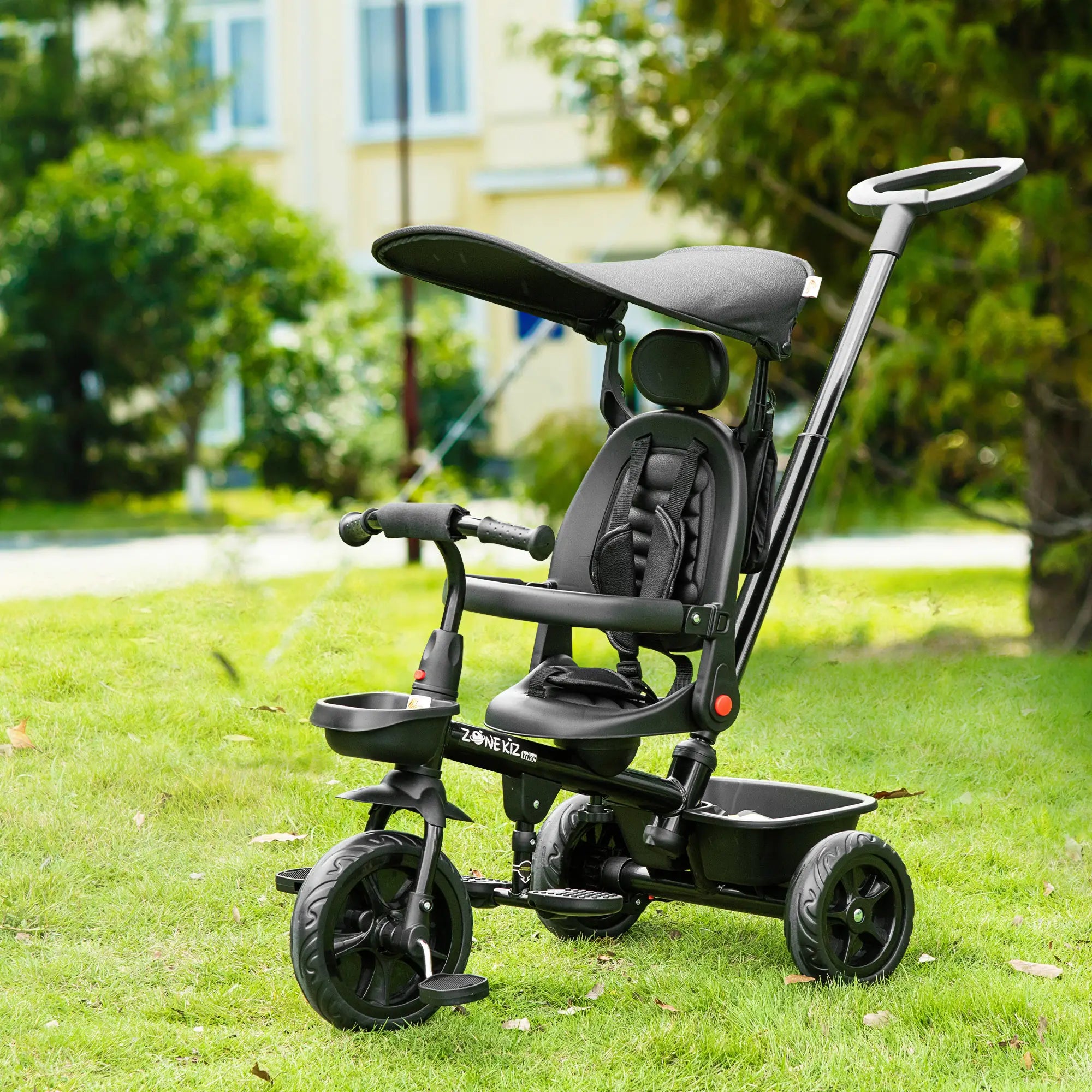 Toddler Tricycle, 4 In 1 Kids Trike, Adjustable Seat, Black Tricycles for Kids at Gallery Canada