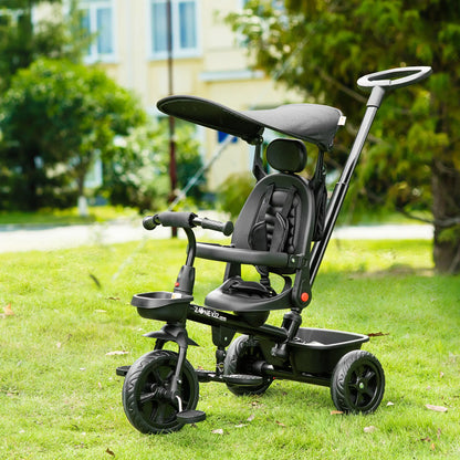 Toddler Tricycle, 4 In 1 Kids Trike, Adjustable Seat, Black Tricycles for Kids at Gallery Canada