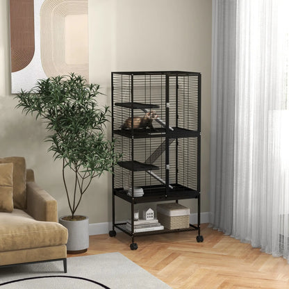 Small Animal Cage 53.5"H, Removable Tray, Storage Shelf, Black Houses & Habitats at Gallery Canada