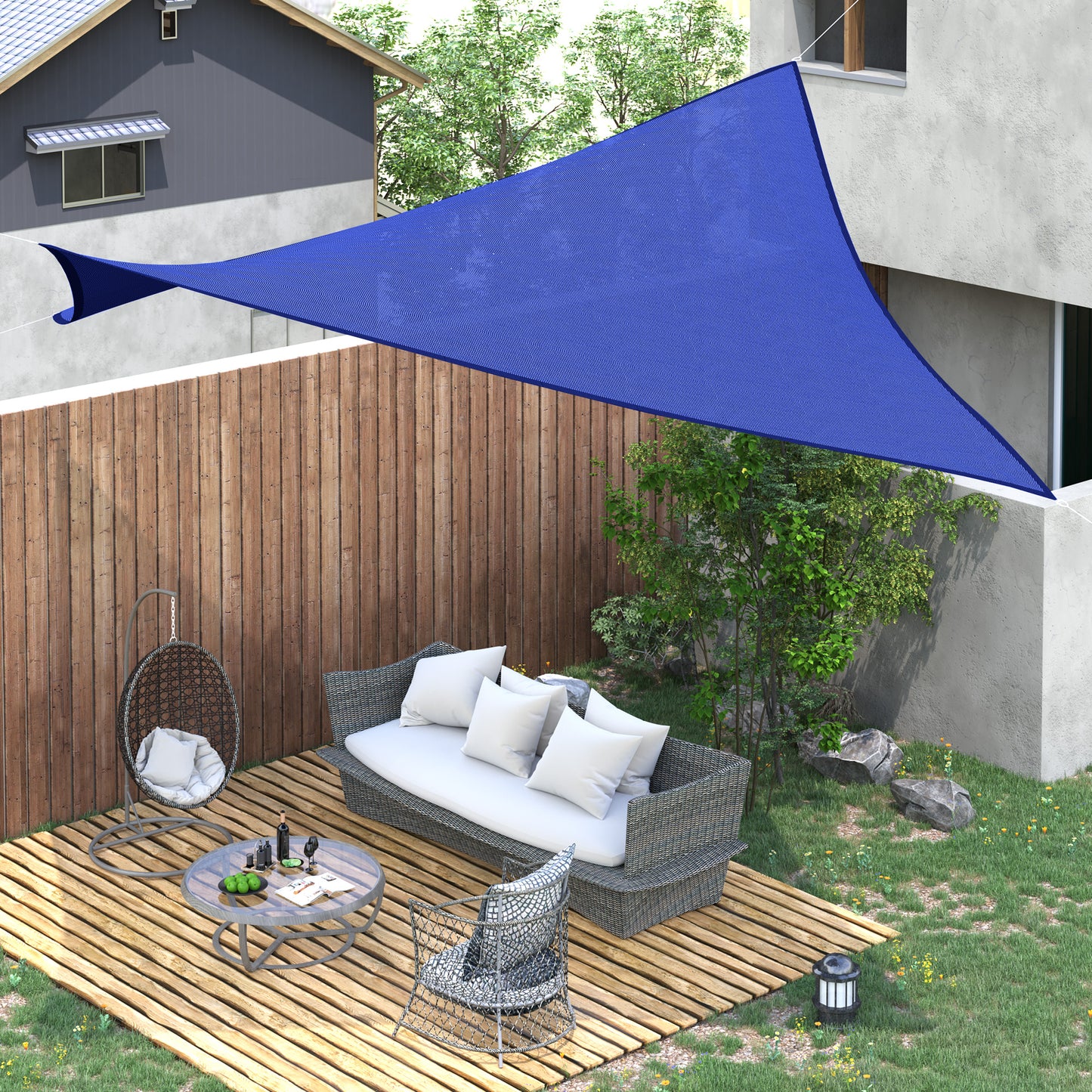 Rectangle 20'x 16' Sun Shade Sail Top Cover Fabric Outdoor Shelter Backyard Window Garden Carrying Bag Blue Shade Sails at Gallery Canada