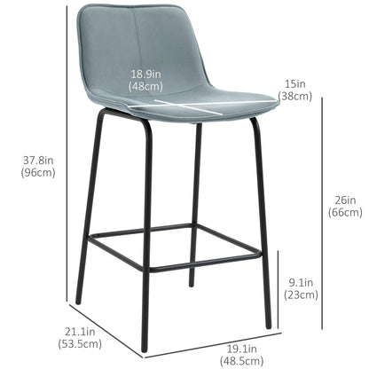 Upholstered Counter Height Bar Stools, Set of 2, Steel Legs Bar Stools at Gallery Canada