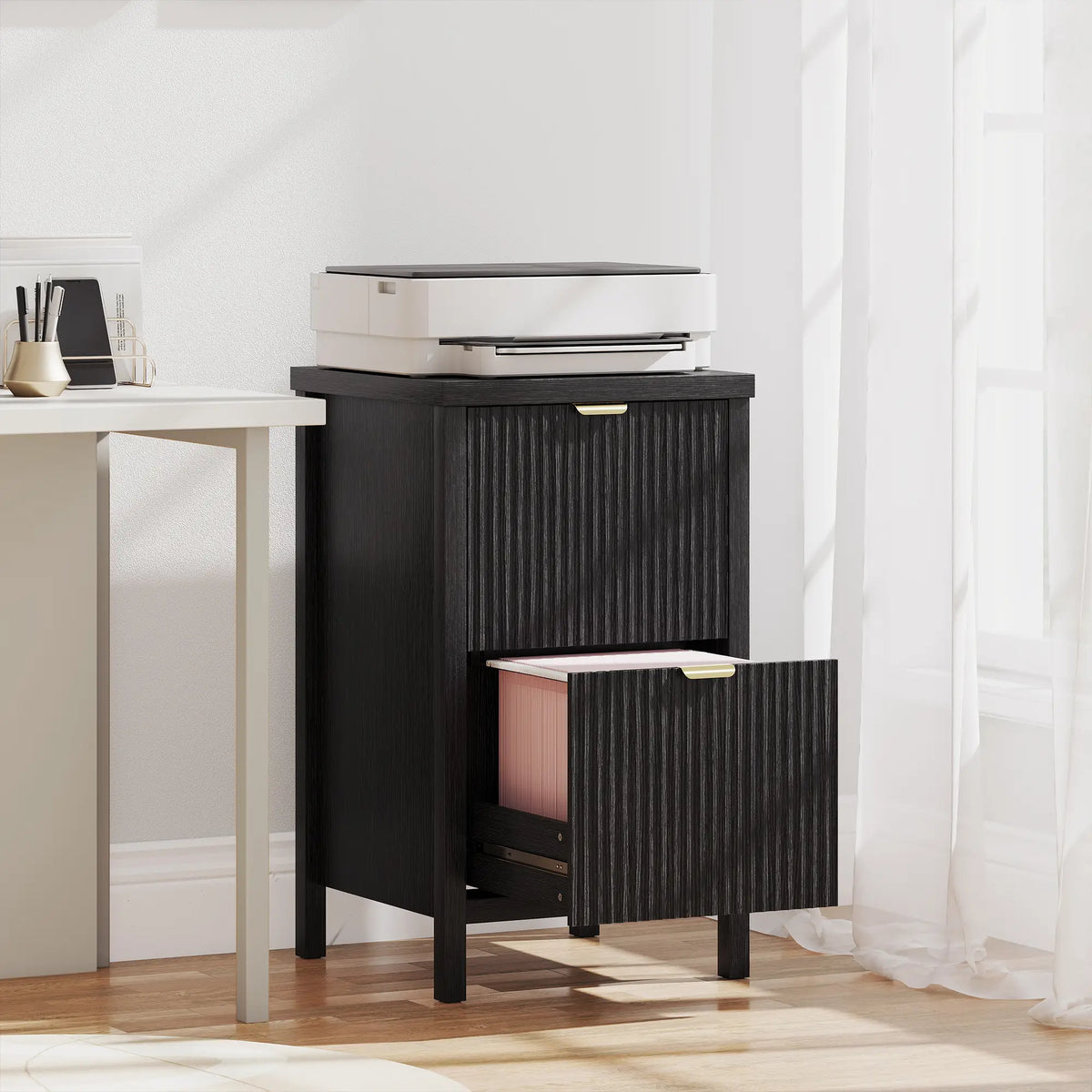 2-Drawer File Cabinet, Vertical With Silent Slides, Black Office Cabinets & Cupboards at Gallery Canada