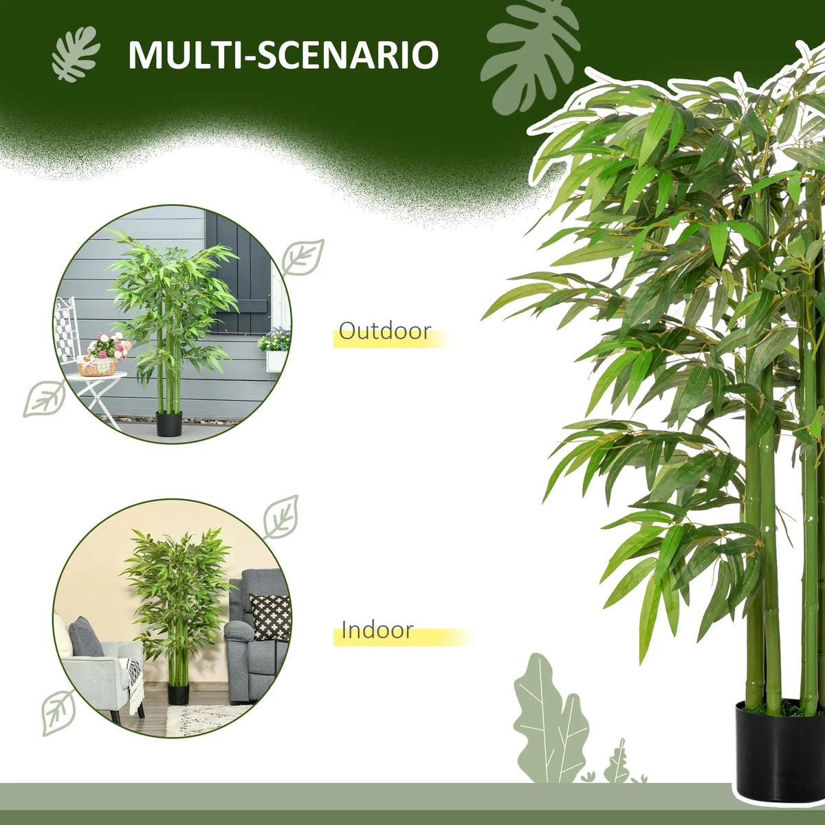 4.5FT Artificial Bamboo Tree, Faux Plant in Nursery Pot, Indoor Decor Artificial Trees at Gallery Canada