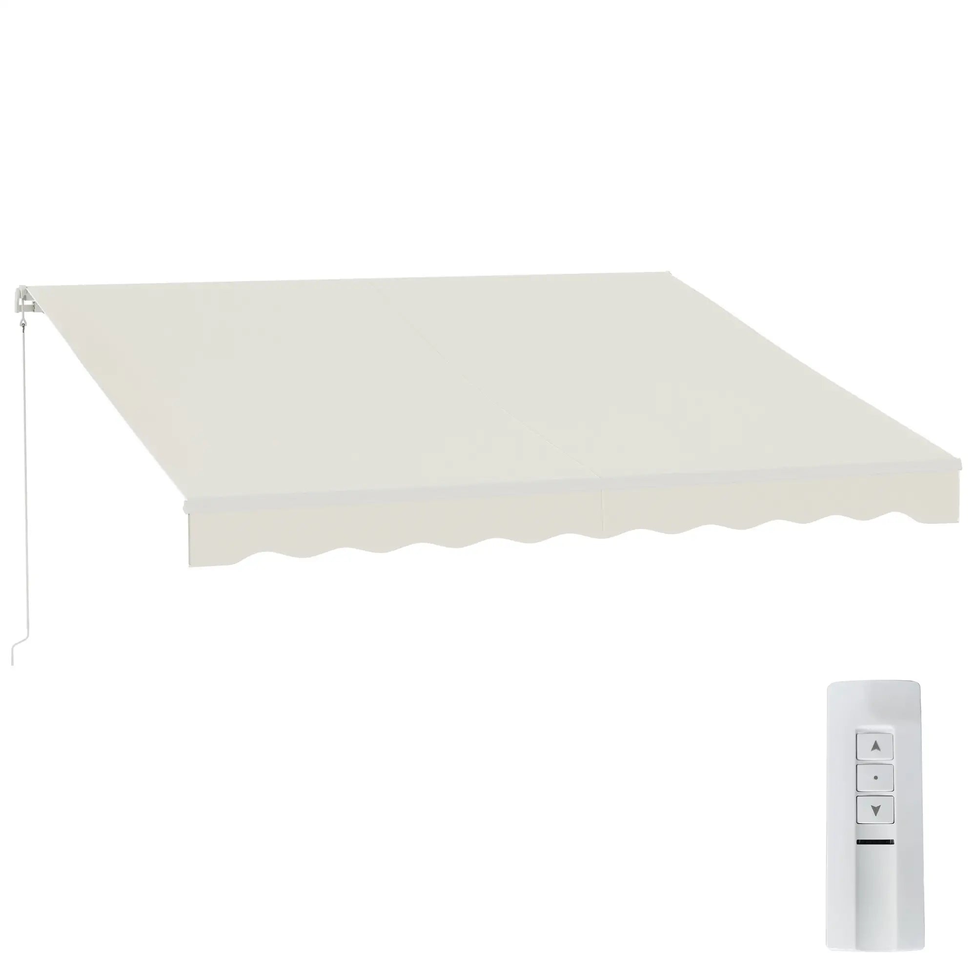 12'x10' Electric Retractable Awning, UV Protection, Cream Deck Awnings at Gallery Canada