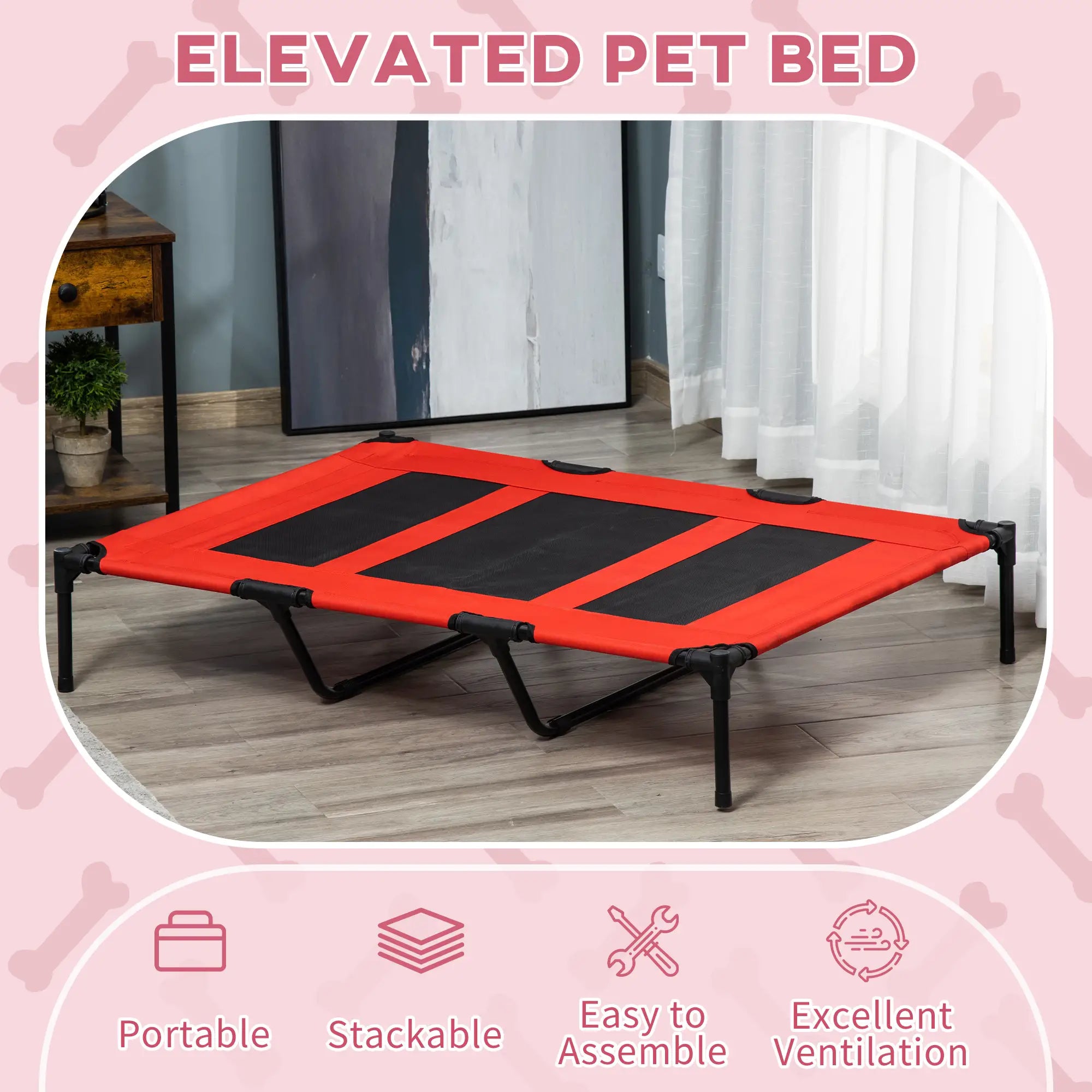 Elevated Dog Bed, Raised Dog Cot, XL 48