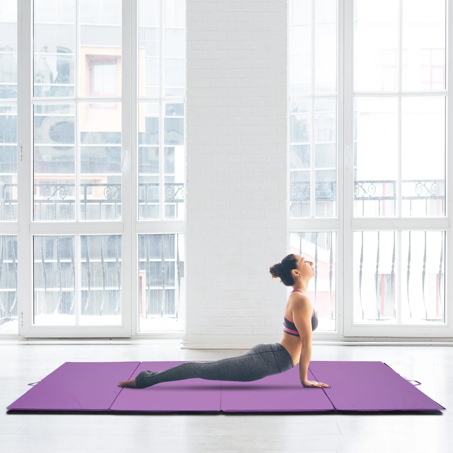 4'x10'x2'' Folding Gymnastics Mat, Exercise Mat for Yoga, MMA, Purple Gymnastics Mats at Gallery Canada