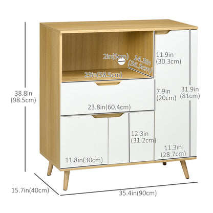 Modern Microwave Stand, Cabinet with Drawer, Storage, White Kitchen Pantry Cabinets at Gallery Canada