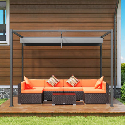 10x7ft Pergola, Retractable Roof, Outdoor Patio Sun Shelter, Grey Pergolas at Gallery Canada