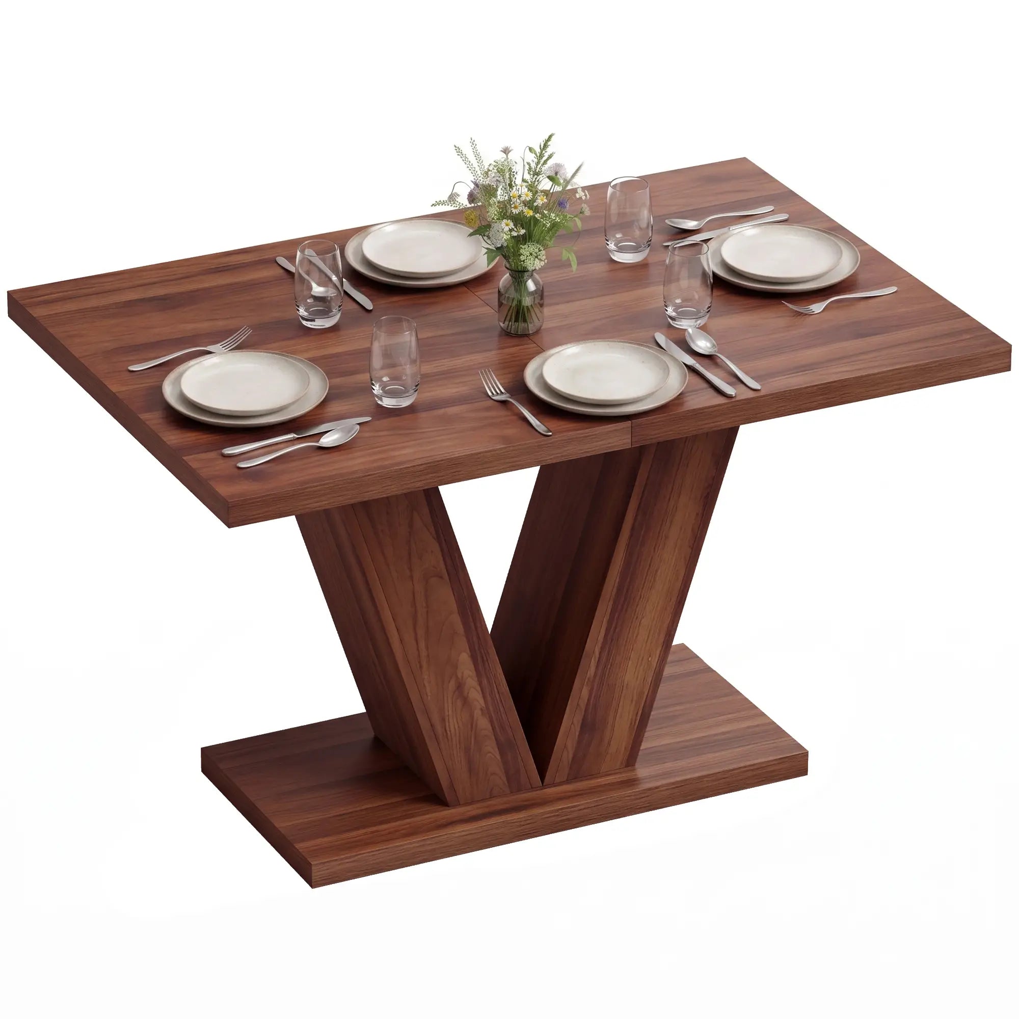 Modern Kitchen Dining Table For 4 People, Walnut Dining Tables at Gallery Canada