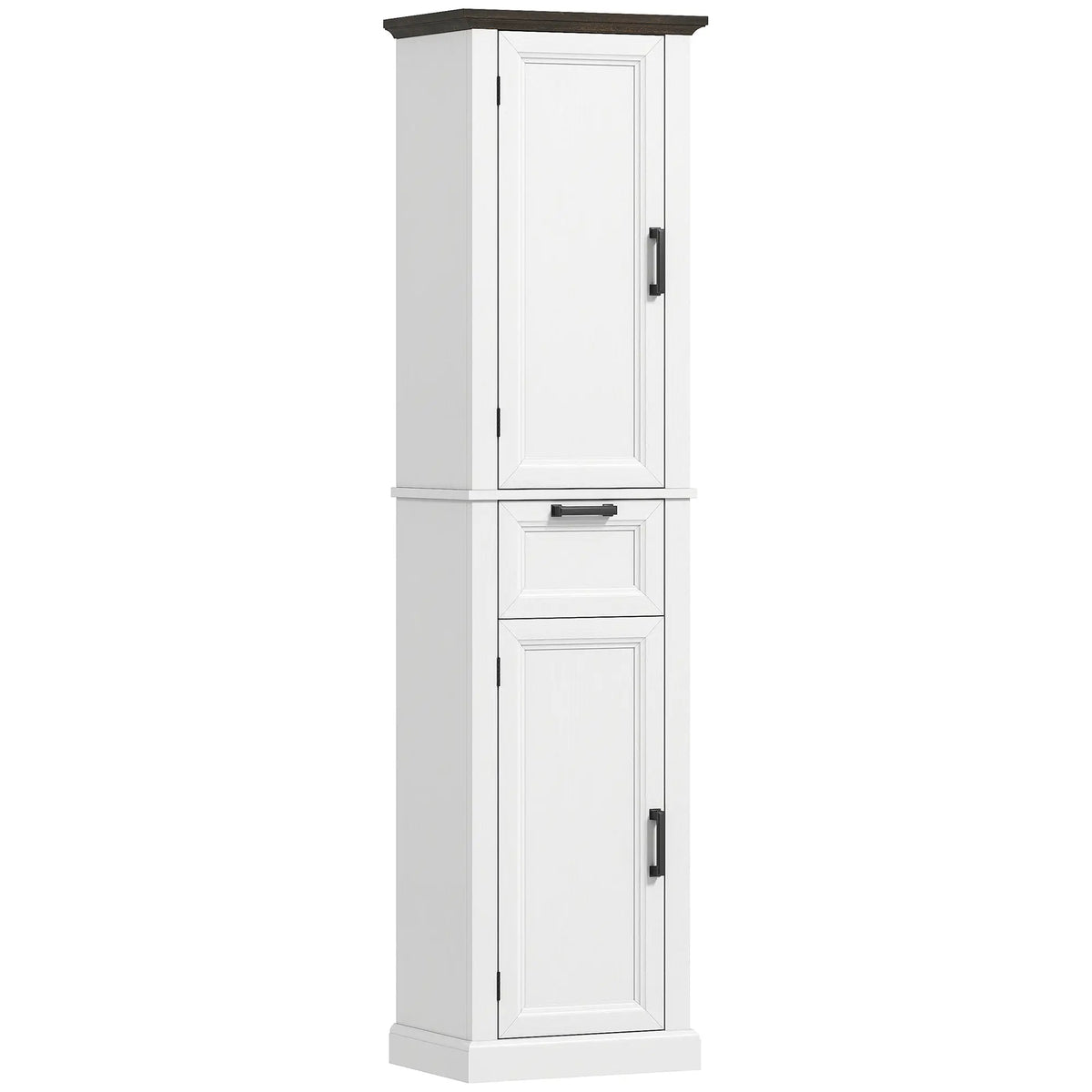 65" Tall Bathroom Storage Cabinet, Freestanding Farmhouse Slim, White Freestanding Bathroom Cabinets White, Brown at Gallery Canada