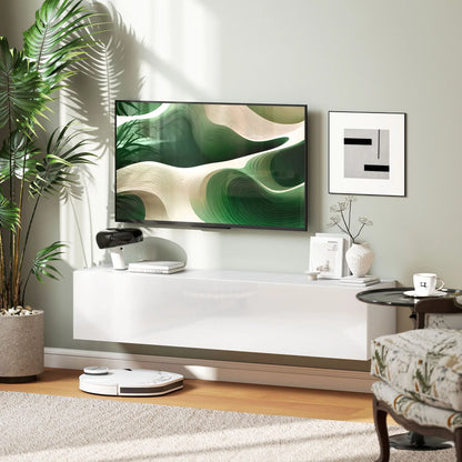 Floating TV Stand, Storage Cupboards for 45, 55, 65in TVs, Wall Mounted, White TV Stands at Gallery Canada