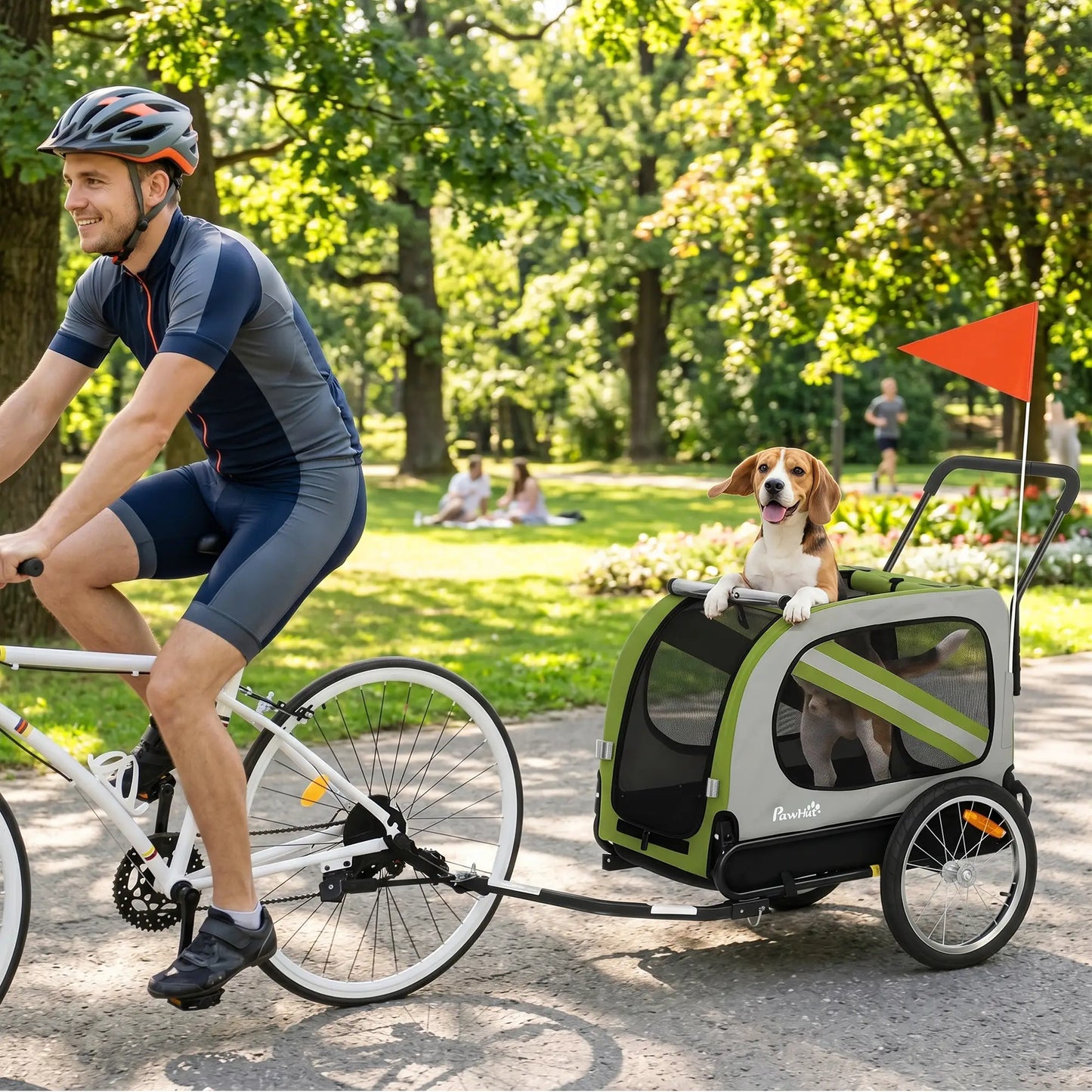 2-in-1 Dog Bike Trailer Pet Stroller, Green Dog Bike Trailers & Strollers at Gallery Canada