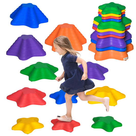 11PCs Larger Size Balance Stepping Stones, Non-slip Bottom, Stackable Obstacle Course Gym Sets & Swings Multi Colour at Gallery Canada