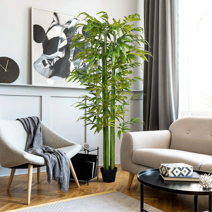 6 FT Artificial Bamboo Tree in Pot, Home Office Decor, Green Artificial Trees at Gallery Canada