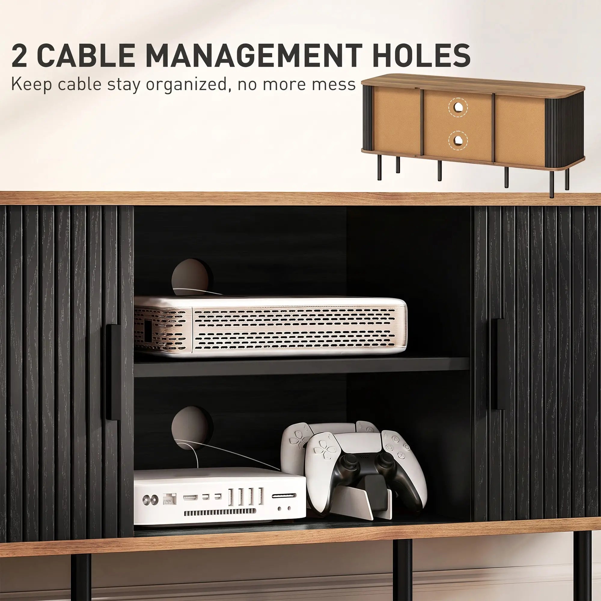 TV Stand for 55 Inches, Storage Shelves, Cabinets, Black TV Stands at Gallery Canada