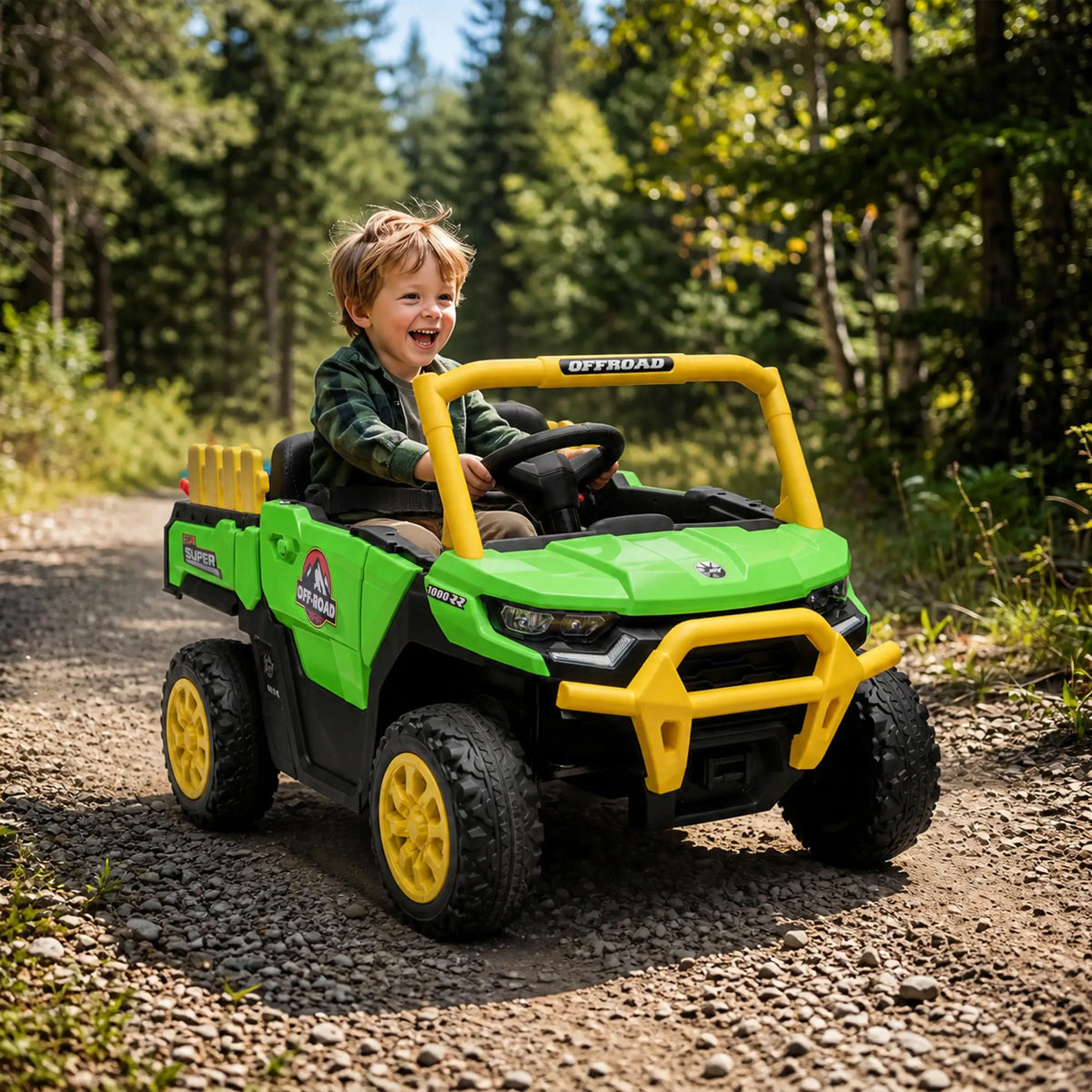 12V Kids Ride On Electric Tractor, Remote Control, Dual Motors, Green Electric Toy Cars at Gallery Canada