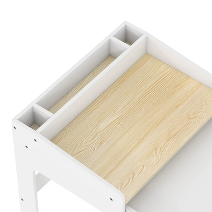 Kids Table and Chair Set, Study Desk with Shelf, White, White Kids Table Sets at Gallery Canada
