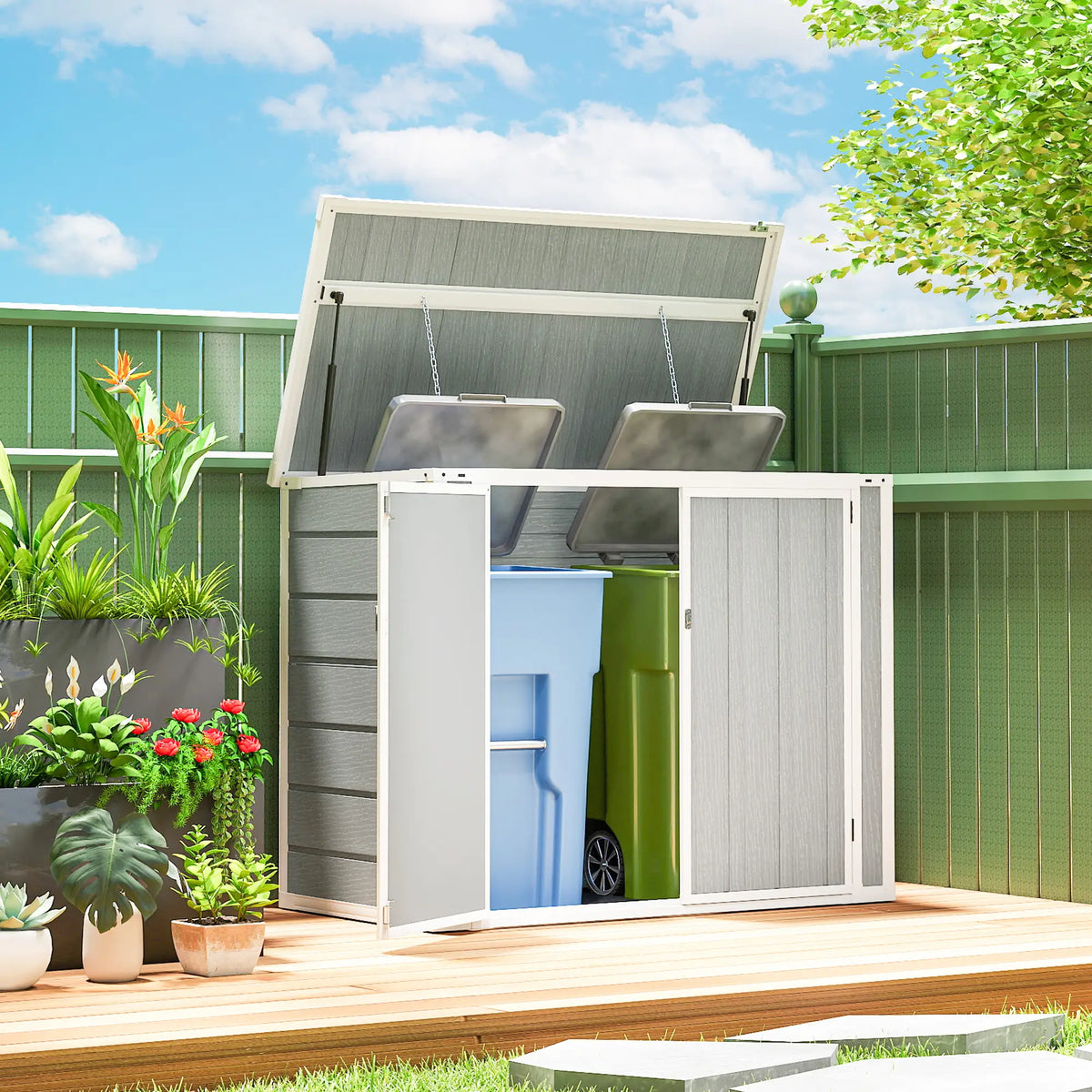 41 Cu Ft Outdoor Storage Shed, Lockable, Light Grey Sheds at Gallery Canada