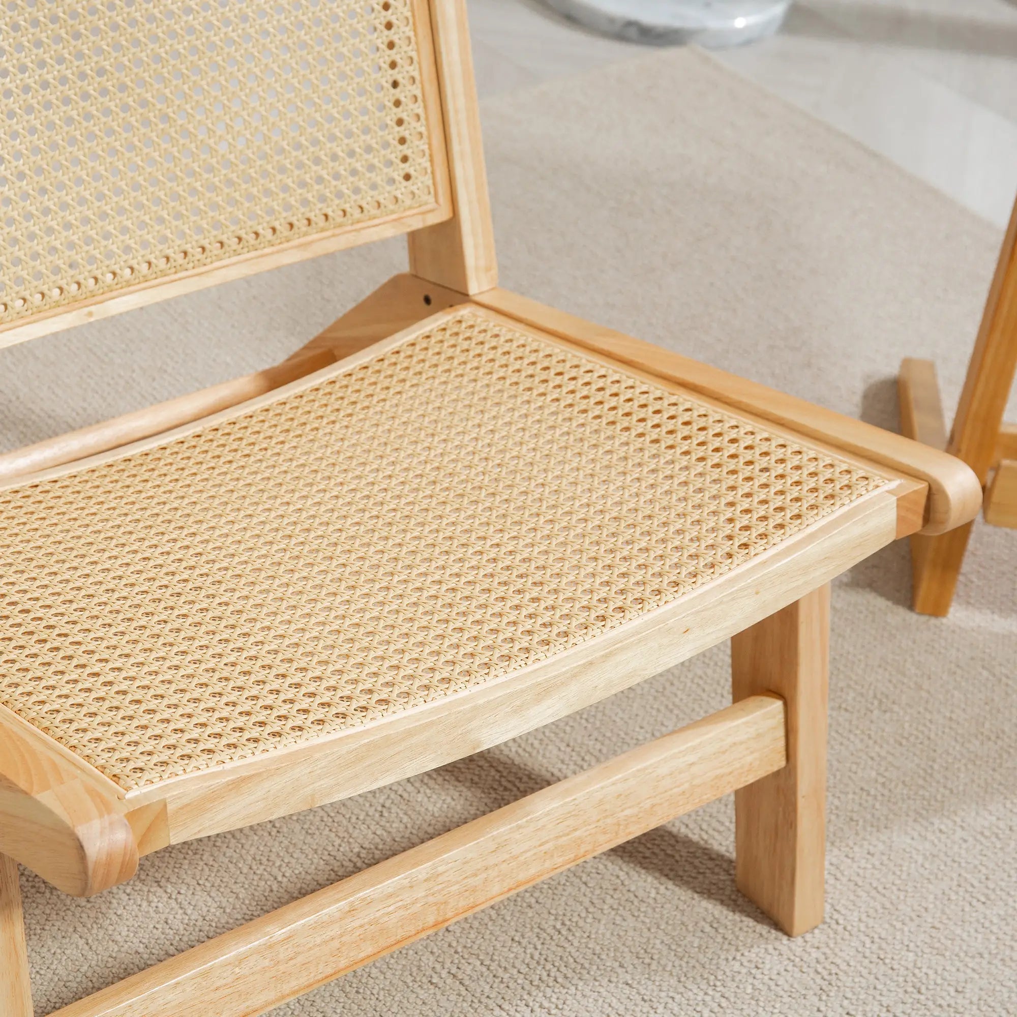 Rattan Accent Chair, Mid-Century Leisure, Rubber Wood Frame, Natural Accent Chairs at Gallery Canada
