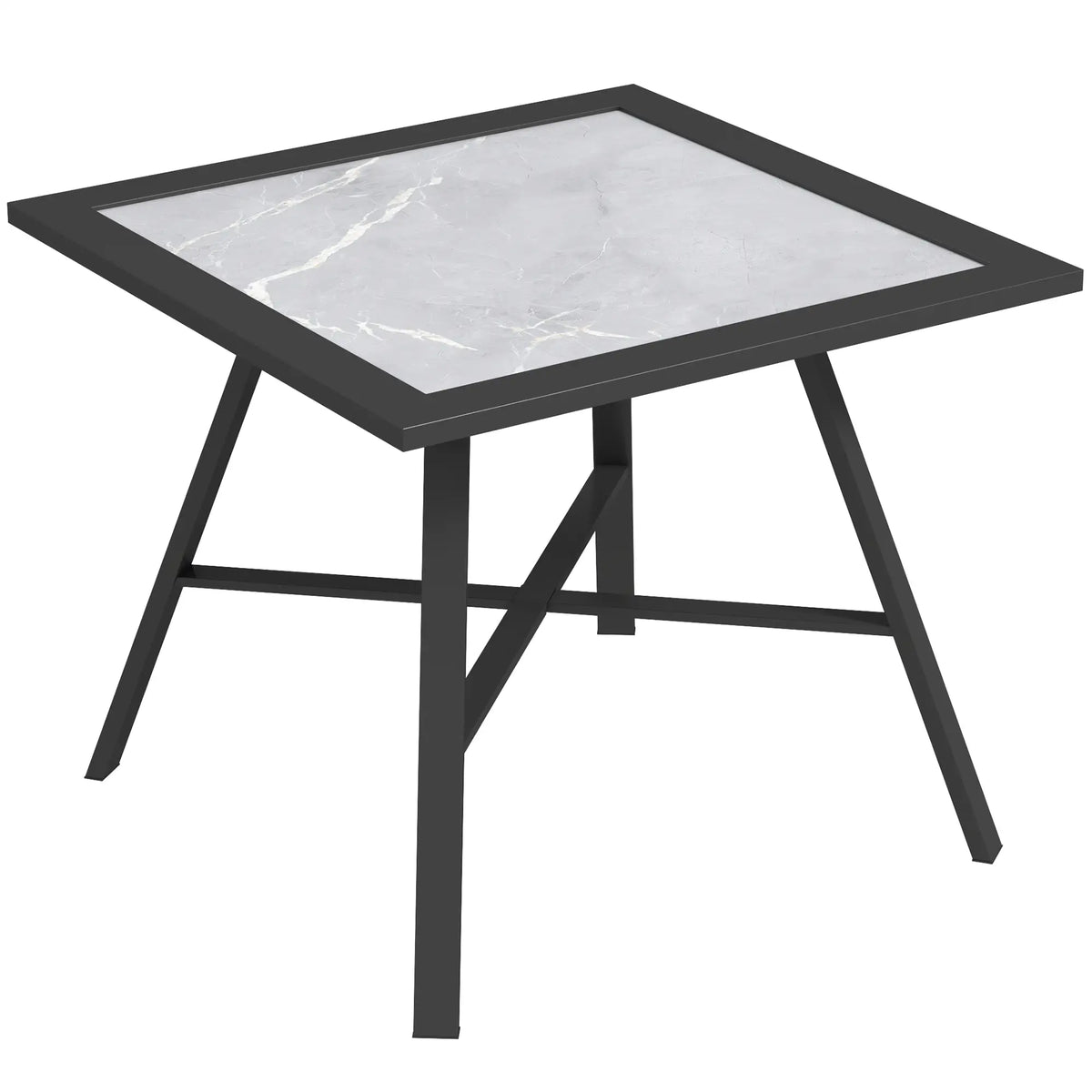 Small Outdoor Side Table, SPC Tabletop, Grey Patio Side Tables Grey at Gallery Canada