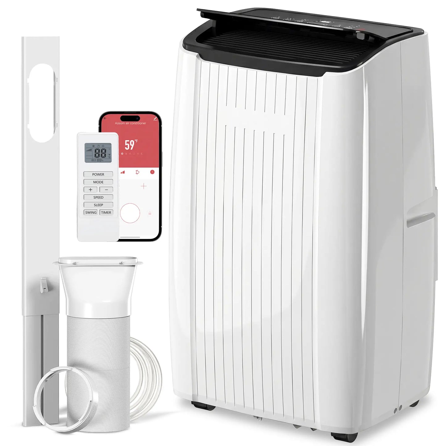 12000 BTU Portable Air Conditioner, 5-in-1, White Air Conditioner White, Black at Gallery Canada