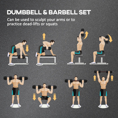 66lbs Adjustable Dumbbell Set, Hand Weights Barbell for Fitness, Black and Red Dumbbells & Barbells at Gallery Canada
