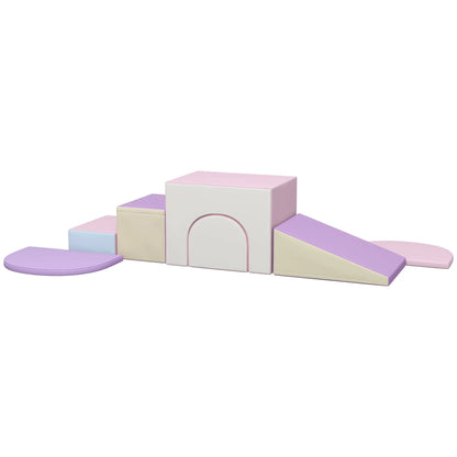 7 Piece Indoor Soft Play Set, Toddler Climb and Crawl, Pink/Purple Baby Gym & Playmats Pink, Purple at Gallery Canada