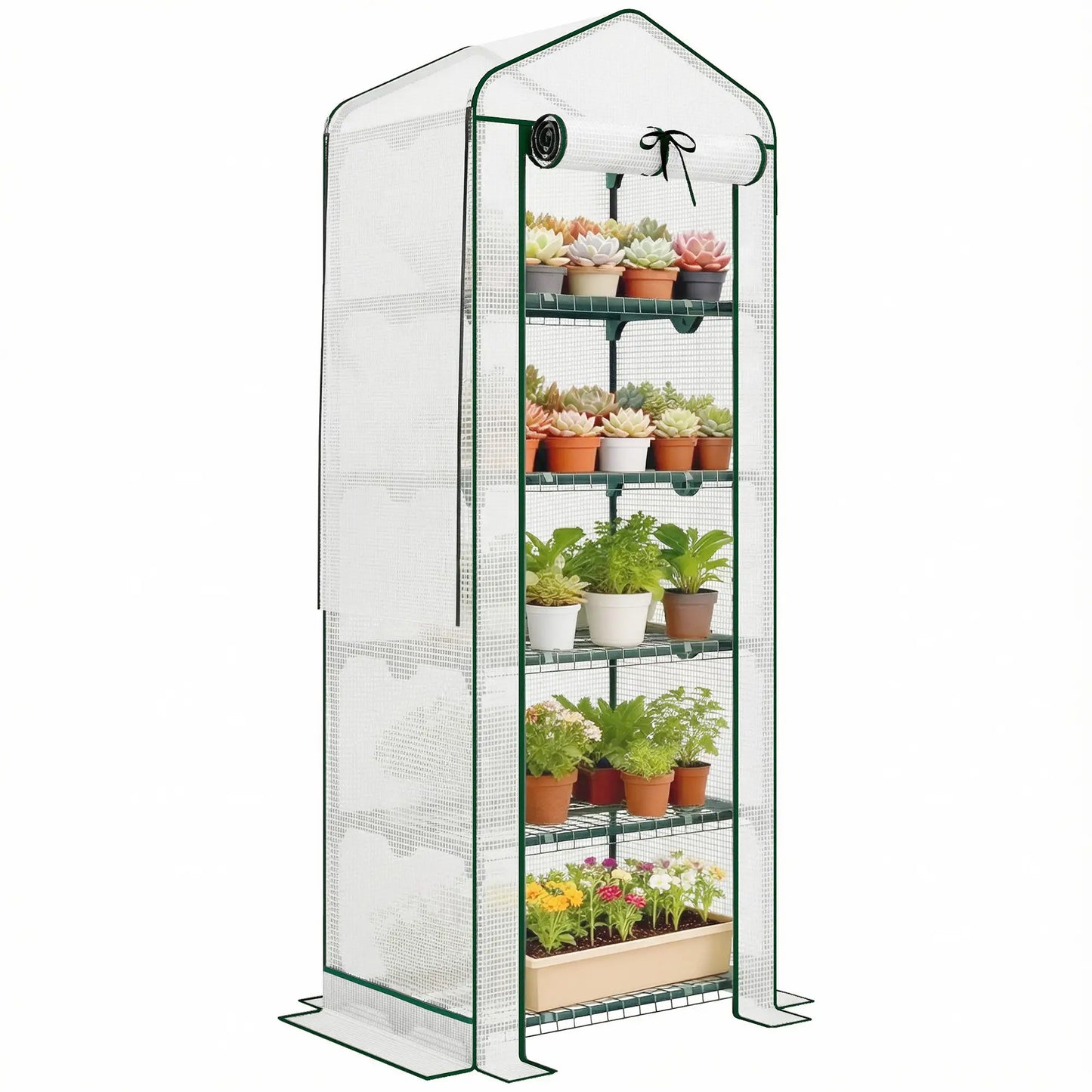 Mini Greenhouse With Screen Roof, 27.6" x 19.7" x 75.6", White Portable Greenhouses at Gallery Canada