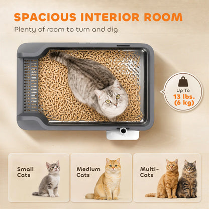 Stainless Steel Sifting Litter Box With Scoop And 10 Pads Cat Litter Box Enclosures at Gallery Canada