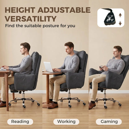 Ergonomic Reclining Office Chair W/ Foot Rest, Dark Grey Task Chairs at Gallery Canada