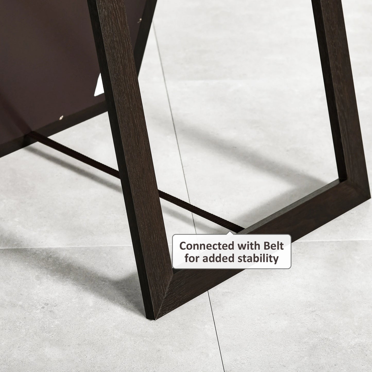 58" x 20" Full Length Mirror, Floor Standing, Rectangular, Brown Full Length Mirrors at Gallery Canada