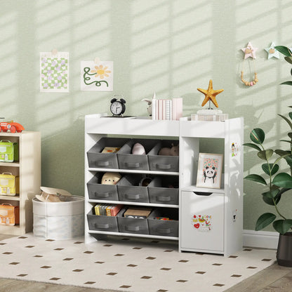 Toy Storage Organizer, 9 Non-Woven Fabric Boxes, White Bookshelves & Bookcases at Gallery Canada