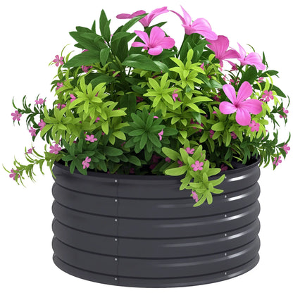Galvanized Raised Flower Bed, 3x3x1.5 ft, Dark Grey Raised Garden Beds at Gallery Canada