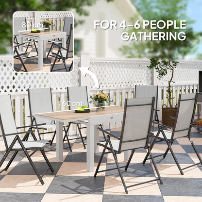 Extendable Patio Dining Table, Aluminum Frame, Faux Wood Top, Natural Wood Patio Dining Tables at Gallery Canada