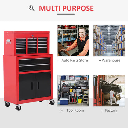 Rolling Tool Chest, 6-Drawer Storage Cabinet, Detachable Organizer, Lockable Toolbox Tool Organizers at Gallery Canada