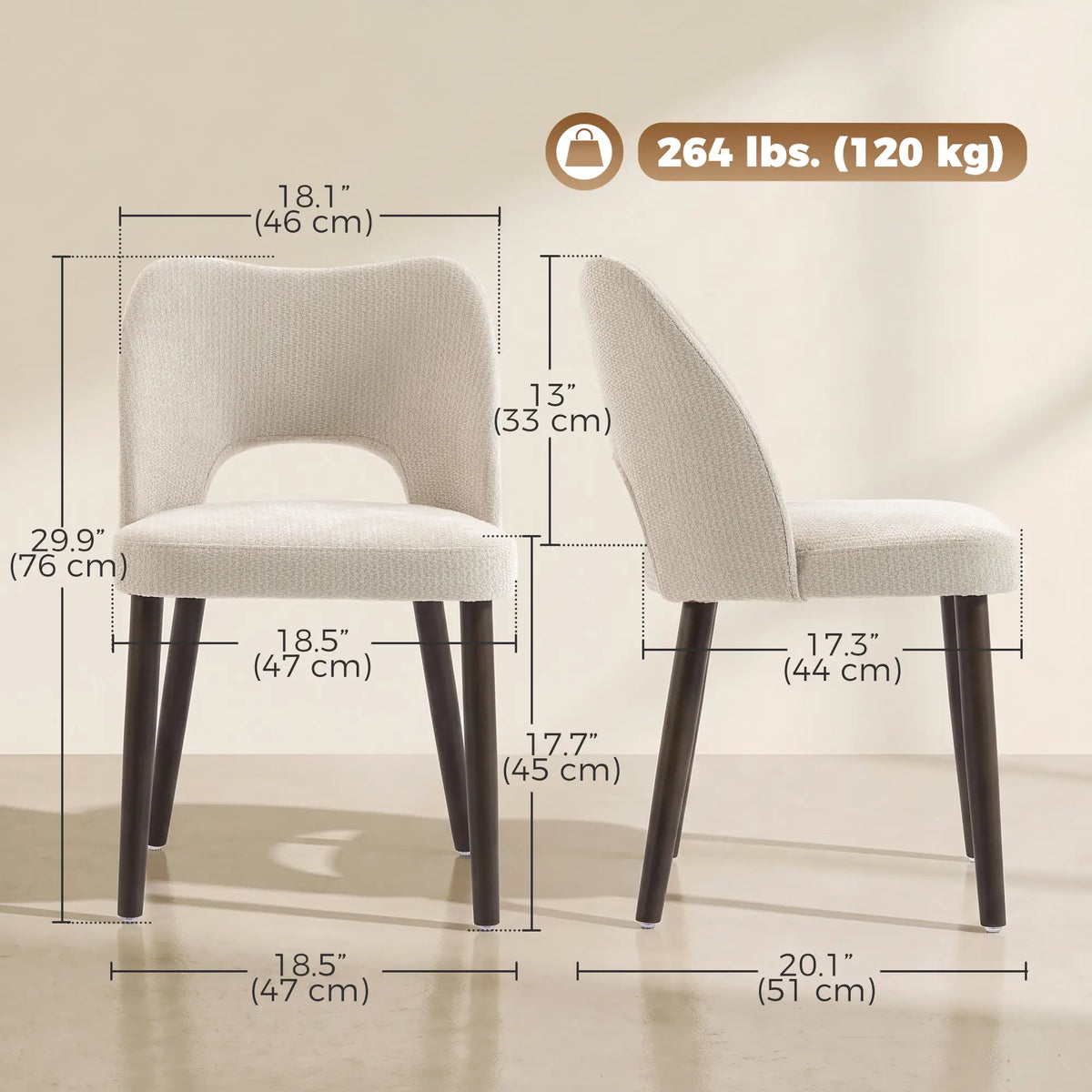 Upholstered Dining Chairs Set, Cream White Dining Chairs at Gallery Canada