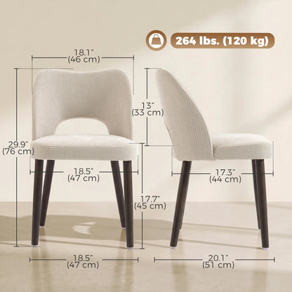 Upholstered Dining Chairs Set, Cream White Dining Chairs at Gallery Canada
