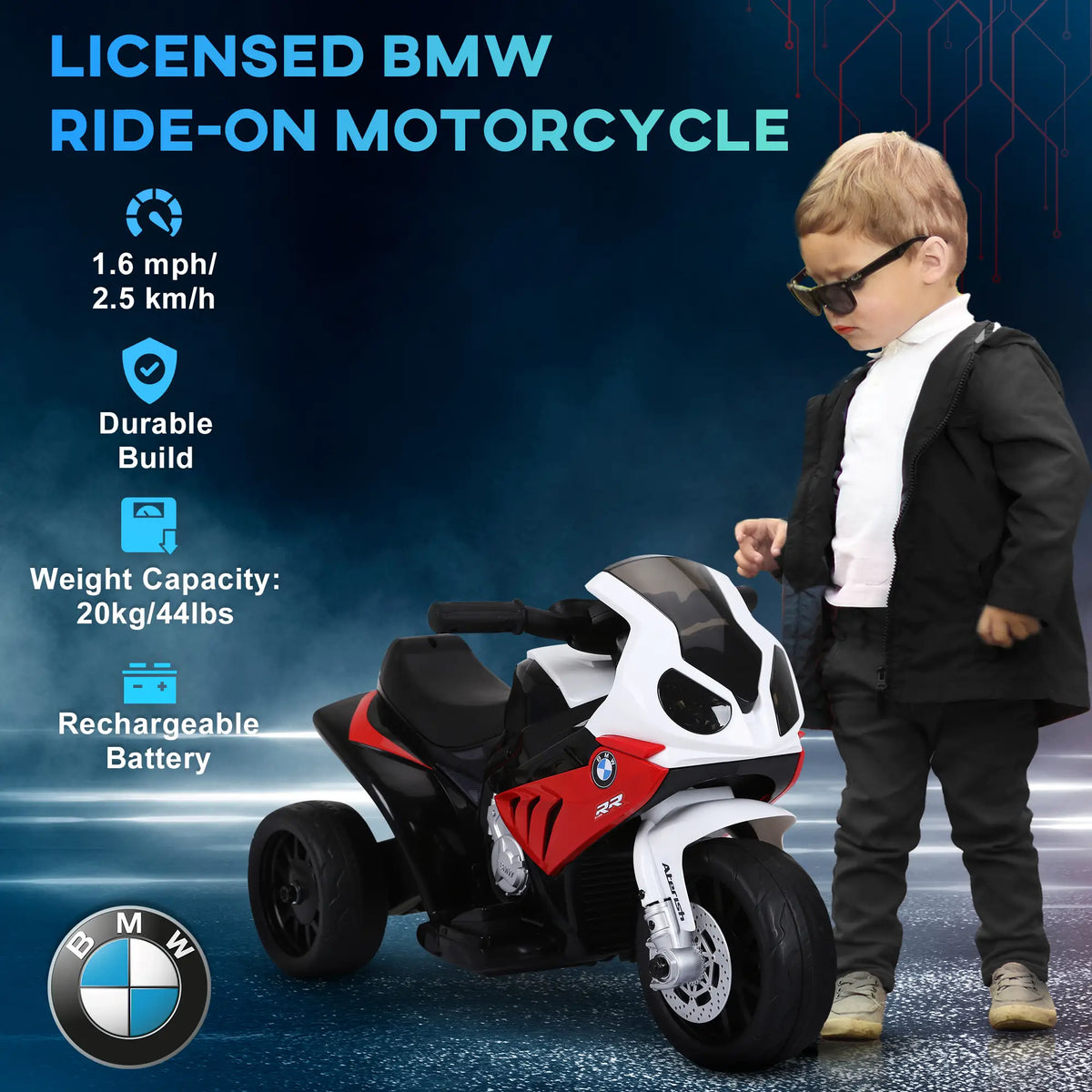 Kids Motorcycle, 6V Battery Powered, 3 Wheels, Red Electric Motorcycles at Gallery Canada