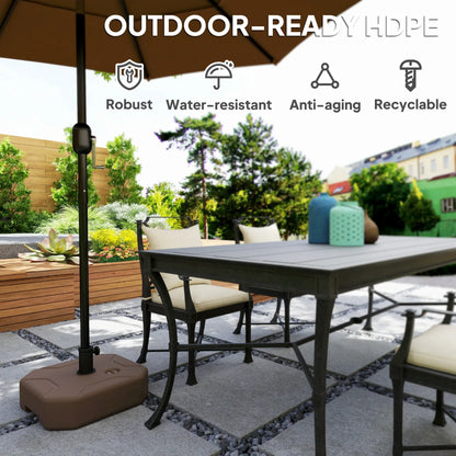 Square Patio Umbrella Base Holder, 17.7" L x 17.7" W x 9.8" H, Brown Umbrella Bases at Gallery Canada