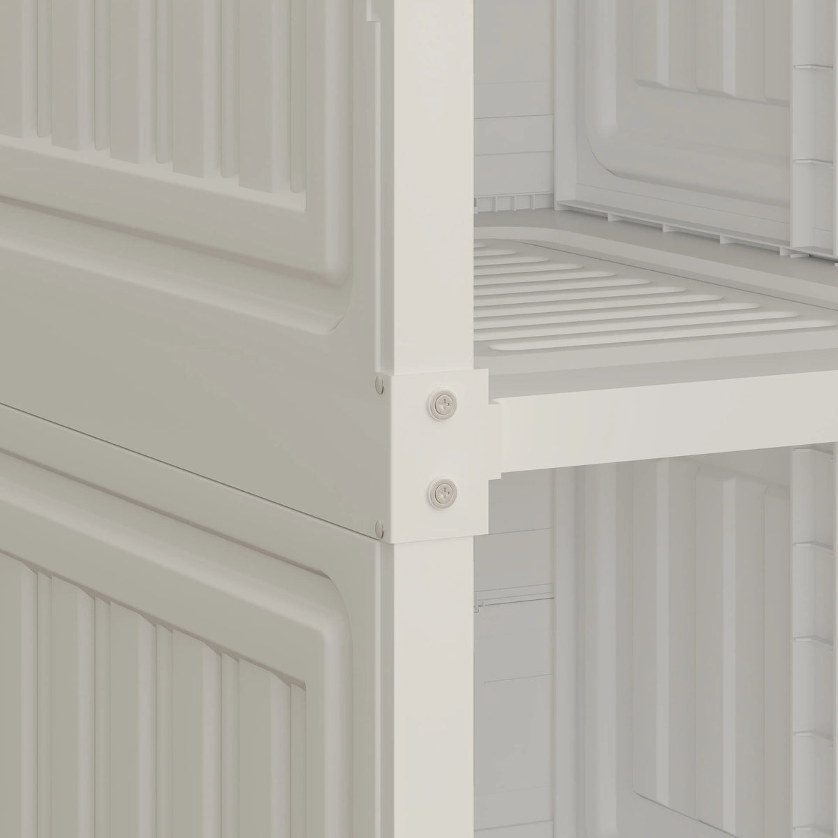 Portable Wardrobe, Foldable Plastic Closet, 8 Compartments, 2 Hanging Rods, White Clothing Storage at Gallery Canada
