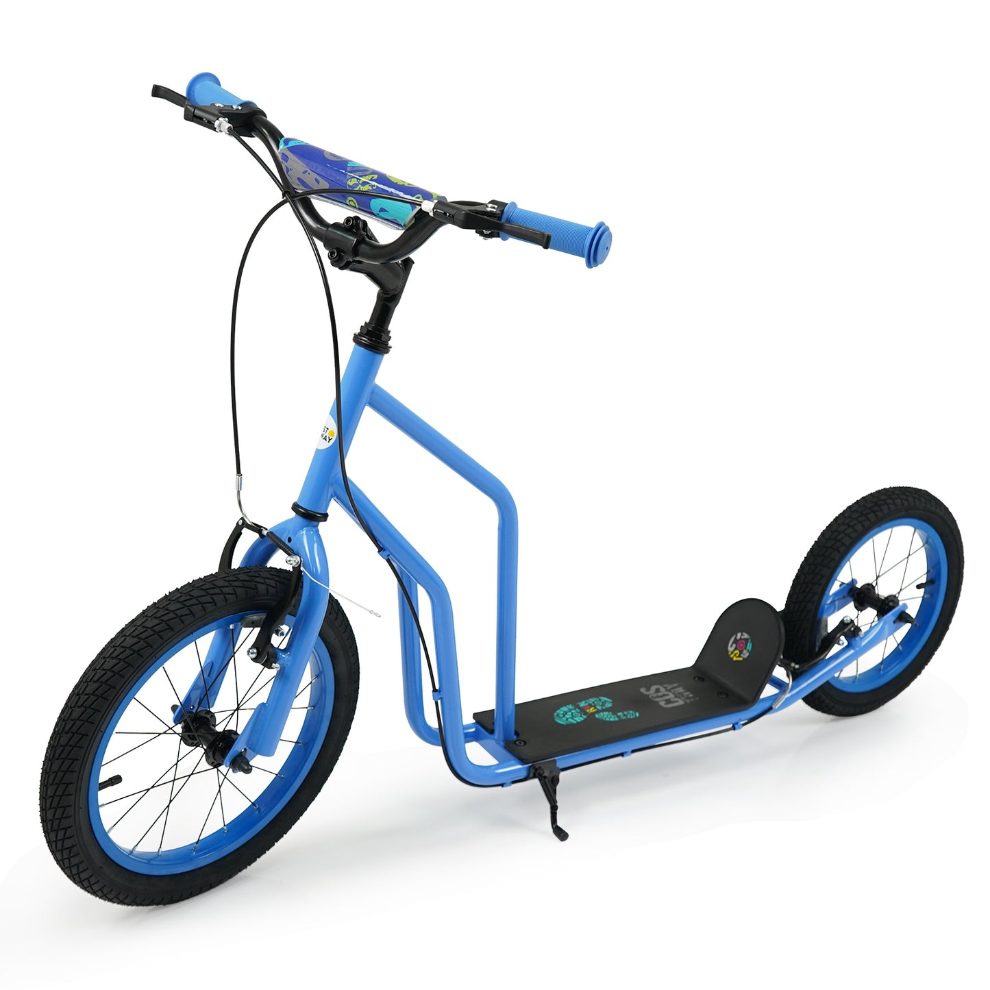 Youth Scooter, Adjustable Handlebar, 16/14-Inch Inflatable Wheels, Blue Scooters at Gallery Canada
