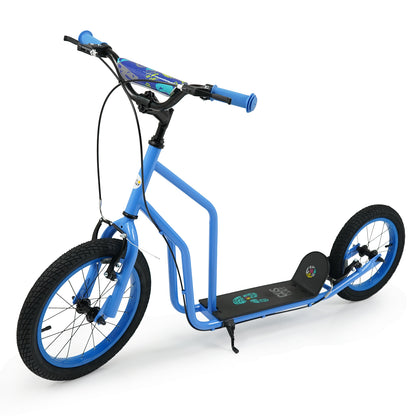 Youth Scooter, Adjustable Handlebar, 16/14-Inch Inflatable Wheels, Blue Scooters at Gallery Canada