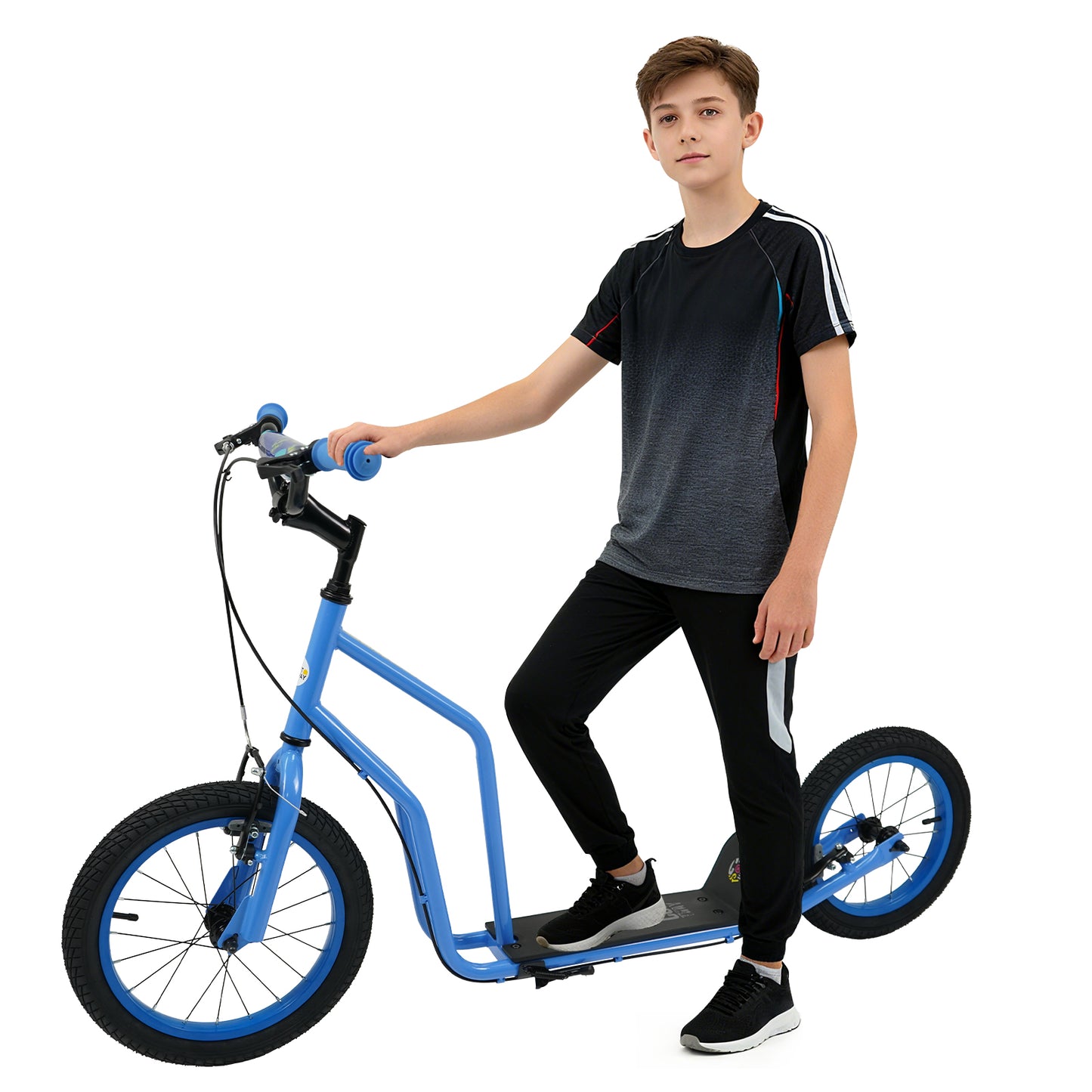 Youth Scooter, Adjustable Handlebar, 16/14-Inch Inflatable Wheels, Blue Scooters at Gallery Canada